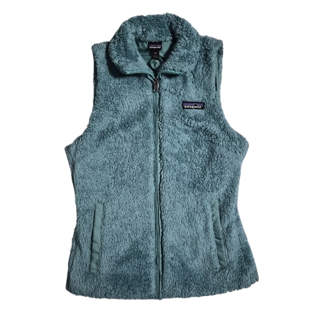 Patagonia Los Gatos Vest Fleece Fluff Pockets Teal sz XS